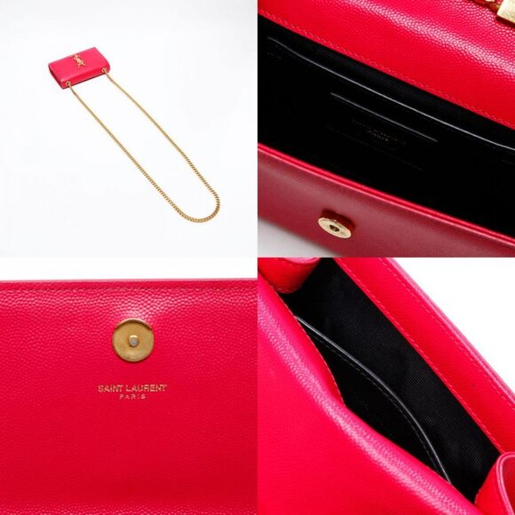 Saint Laurent Yves Shoulder Bag Logo Kate Mini Leather Chain - Picture 9 of 10